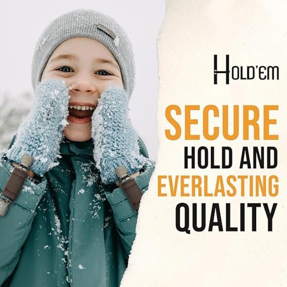 Hold’Em Mitten Glove Clips for Toddler & Kids Extra Tight Grip - Brown - Picture 5 of 6